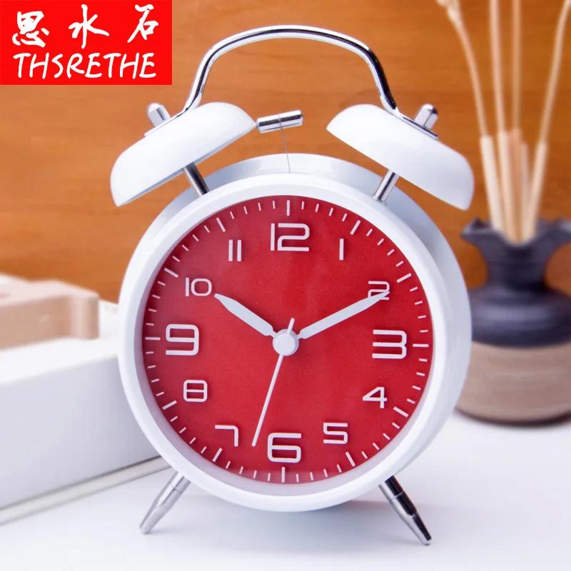 

4-дюймовый трехмерный цифровой будильник, креативный классический, тихий, студенческий, громкий, двойной звонок