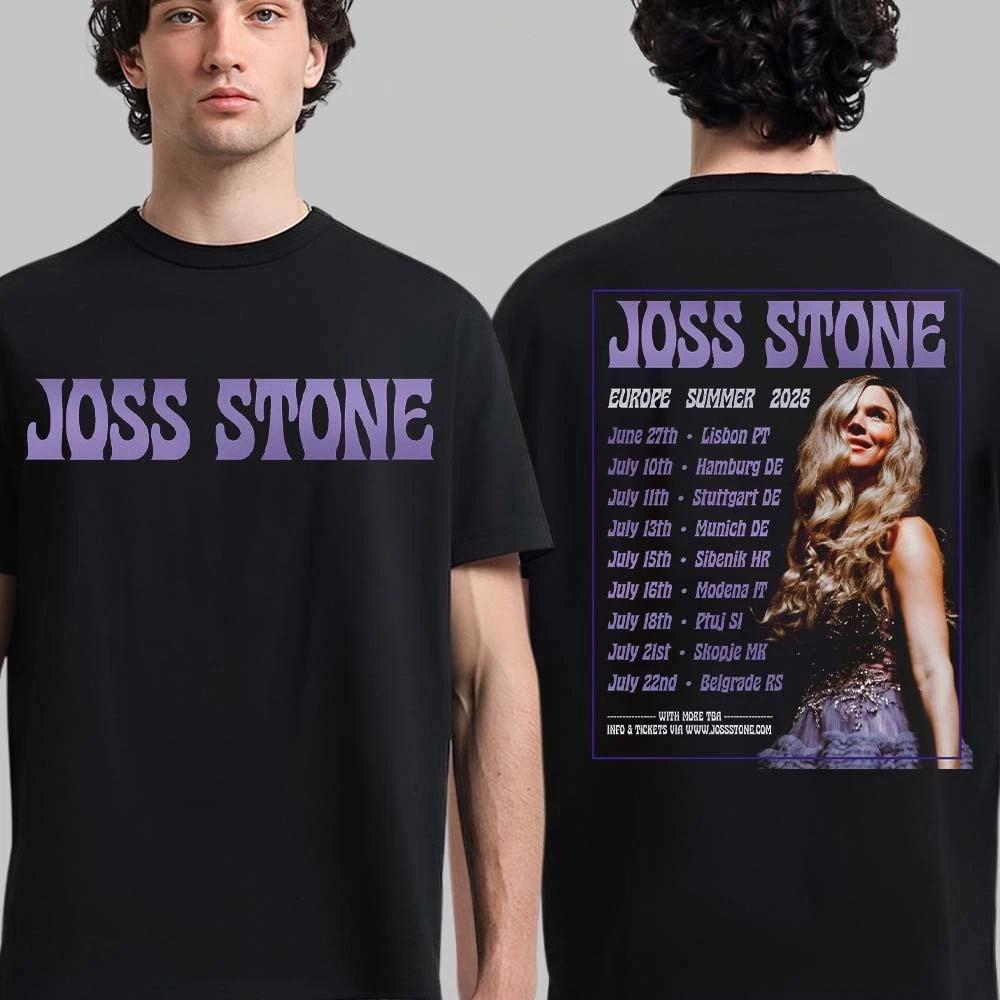 Joss Stone Europe Summer 2026 Tour Schedule Dates Two Sided T-Shirt S-5XL Unisex T-Shirt S