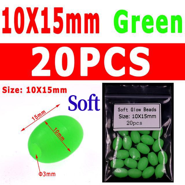 1 PAK Soft Glow Beads Luminous Orange Green White for Fishing Rig Treble Hook Egg Fly Tying UV Color Sabiki Ice Jig Fishing Accessory