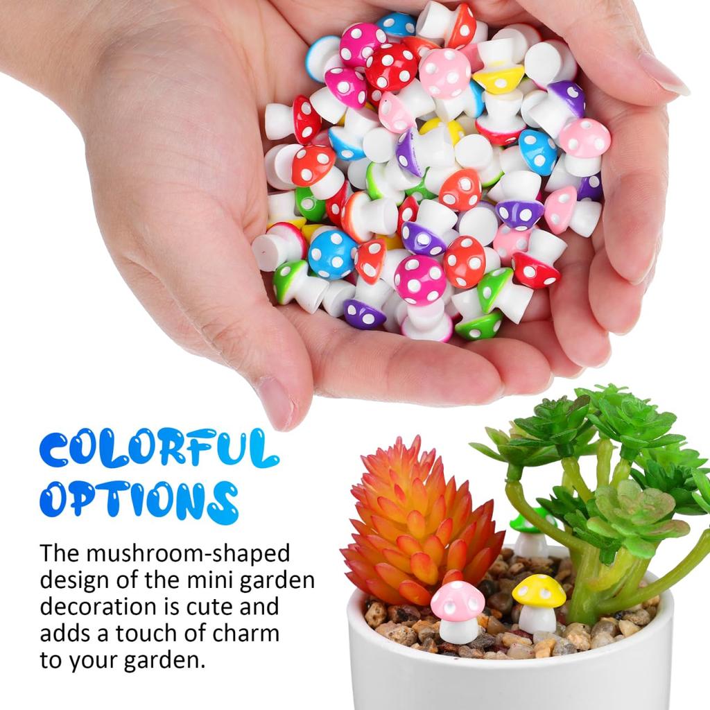TOYANDONA 80 Pieces 8 Colors Mini Resin Mushrooms - Miniature Mushrooms, Cute Resin Terrarium Figurines, Tiny Fake Mushrooms, Fairies, Bonsai