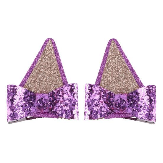 

2 шт., блестящие собачьи уши, заколки для волос с бантом, блестящие декорированные блестками заколки для волос, вечерние украшения, принадлежности