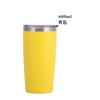 20oz Powder Coated 304 Stainless Steel Car Tumbler, Double Wall Vacuum Insulated Iced Coffee Travel Cup with Sliding Lid