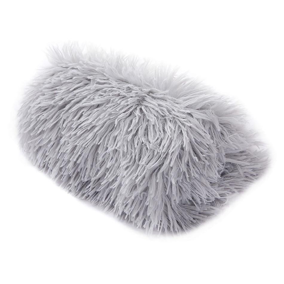 

Dog Bed Mat Pet Cat Plush Soft Warm Cushion Pet Washable Candy Colored Blanket Kennel Puppy Pet Cat Dog Supplies Suit For Winter S 55x35cm серый