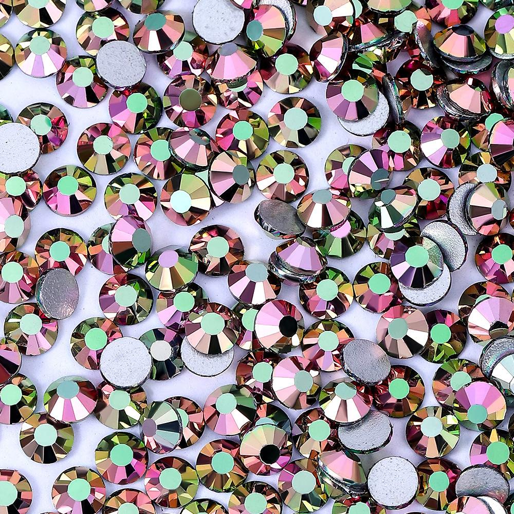 

Новый цвет бархат фиолетовый гальванизированный маникюр плоский нижний стразы, хрустальное стекло дрель DIY маникюр декоративные аксессуары для ногтей SS6/2.0-2 1mm1440 pieces