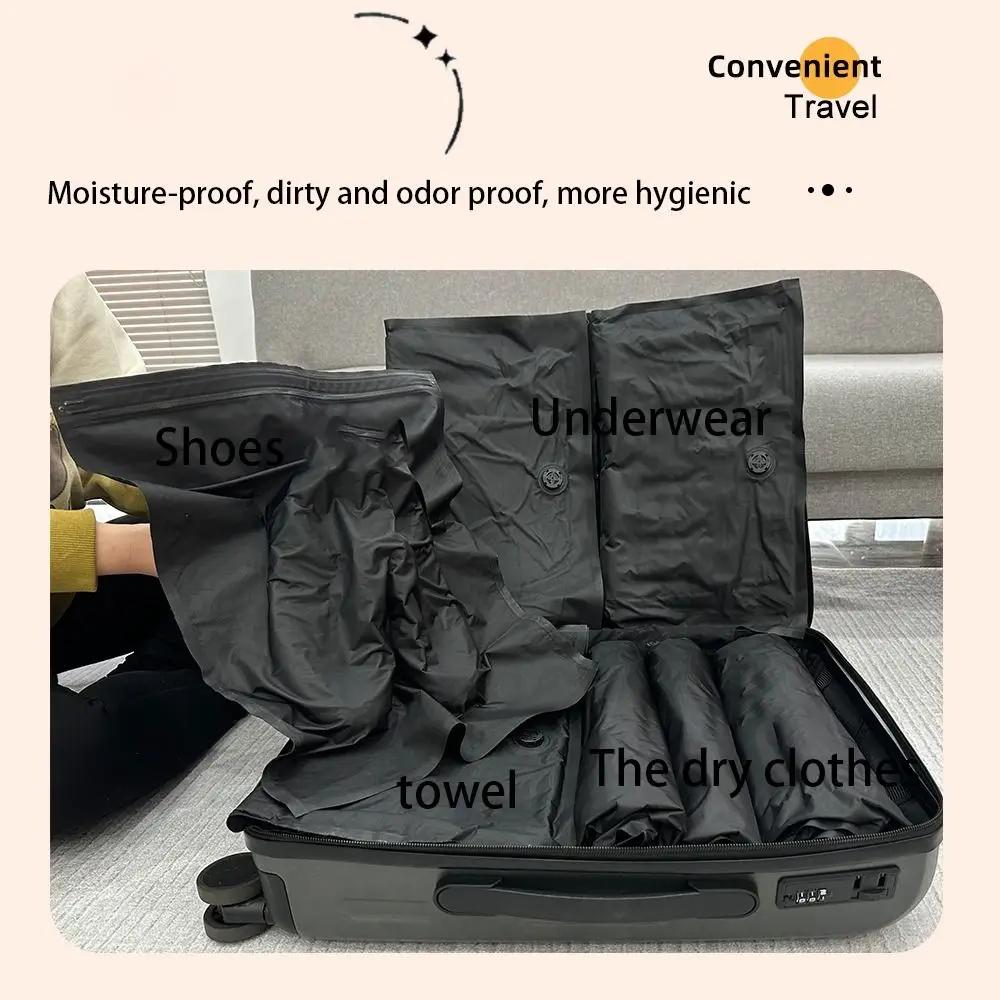 New Reusable Hand Roll Vacuum Bags Space Saver Portable Vacuum Compression Bag Dustproof Luggage Vacuum Storage Bag for Travel