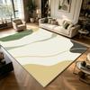 Moderner Minimalistischer Grüner Cremefarbener Abstrakter Teppich für Großes Wohnzimmer Schlafzimmer Teppiche Weich Flauschig Rutschfest Waschbar Lounge Bodenmatten