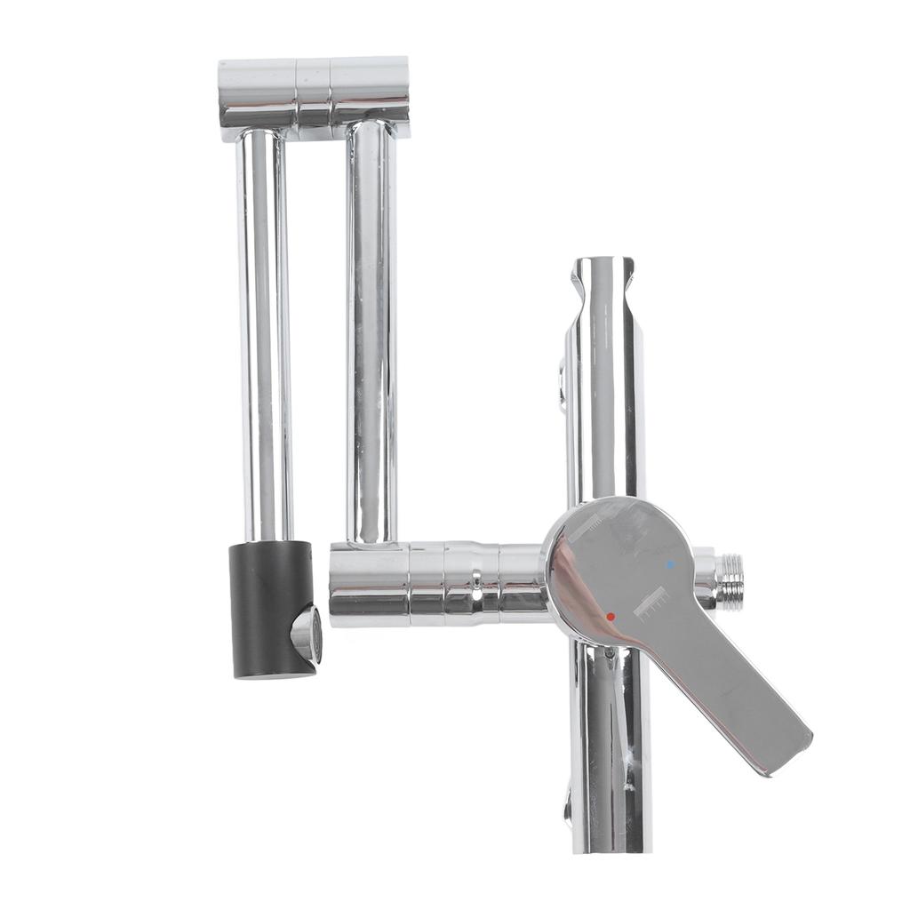 G1/2 Bathtub Faucet Set Wall Mounted Copper Silver Multifunctional Foldable Bathroom Faucet Set
