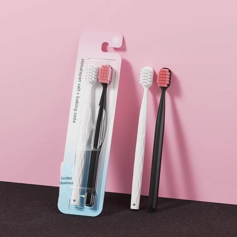 Adult Soft Bristle Toothbrush Double Pack with Advanced Wide Head for Couples