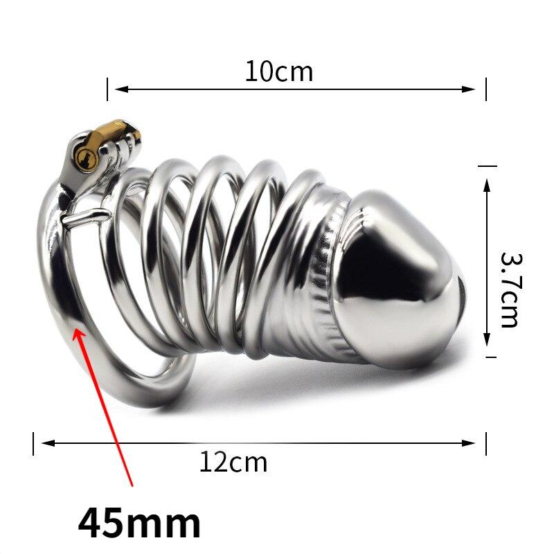 BDSM Adult Sex Toys Penis Cage Dick Ring Chastity Fetish   Slave Penis Extender Stainless Steel CB Lock Leten Scrotum