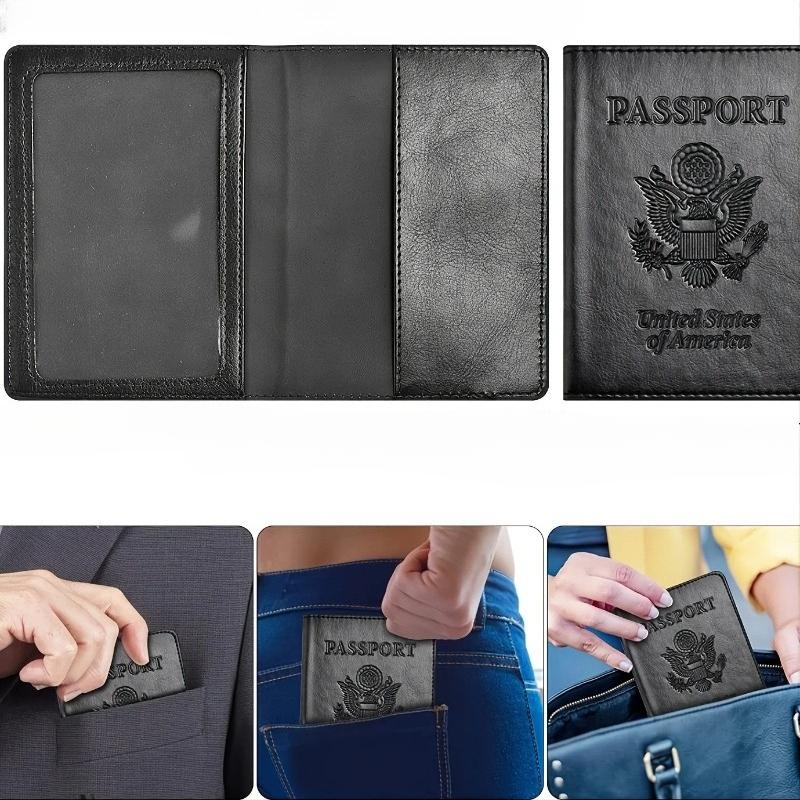 Porte-passeport de haute qualité Housse Portefeuille Essentiels de voyage Blocage RFID Étui à cartes en cuir Indispensables pour les voyages internationaux Accessoire de voyage