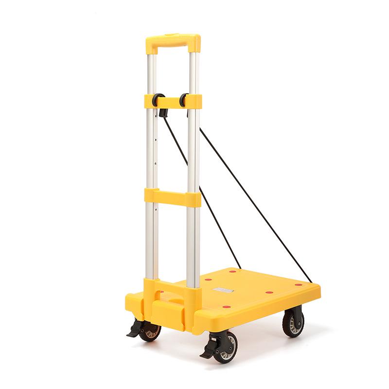 Portable Aluminum Folding Hand Cart with Universal Wheels for Shopping and Home Use