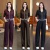 Spring/Autumn 2025 Slimming Sports Suit for Middle-Aged Women: Lightly Mature Style Two-Piece Set