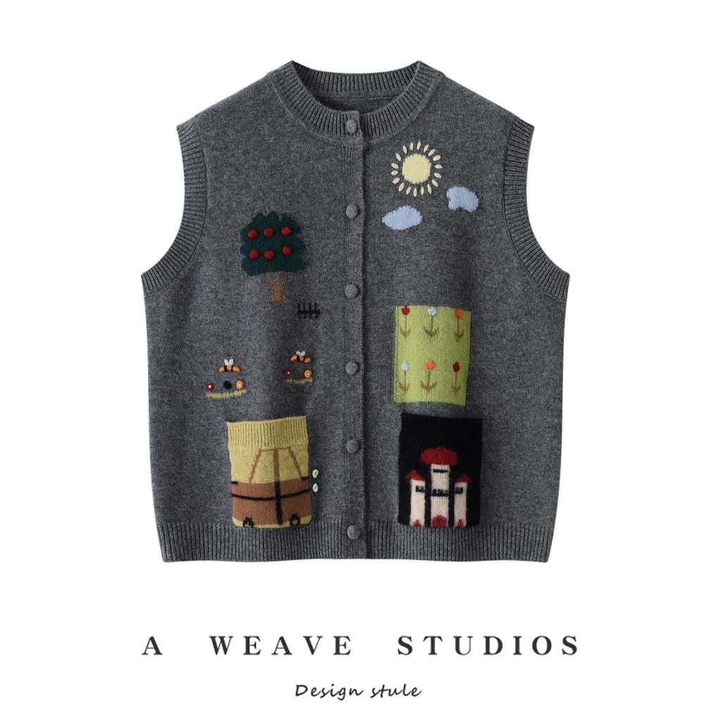 Women's Handmade Knit Sweater Vest - Layered Autumn/Winter Style