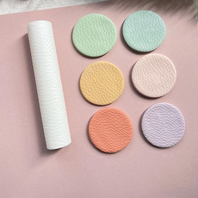 Leather-Texture Polymer Clay Roller & Earring Mold Set - Embossing Stamp Tool for Jewelry Making Crafts DIY Accessories