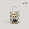 Labubu plastic woven handbag woven vegetable basket handbag handmade bag