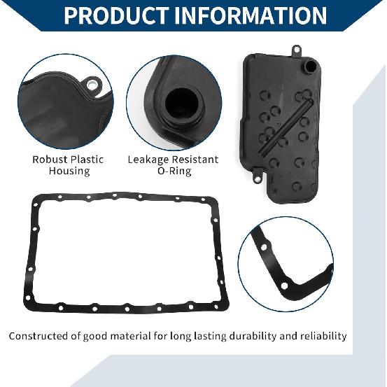 No.MR357710 Automatic Transmission Filter Kit with Gasket for Mitsubishi Montero 1999-2001 Transmission Oil Filter Set Metal Plastic 1 Set Silver
