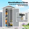 Garden Shed, Plastic Garden House with Floor, Window, Lockable Doors, for Garden, 131W x 186D x 198H cm, Grey
