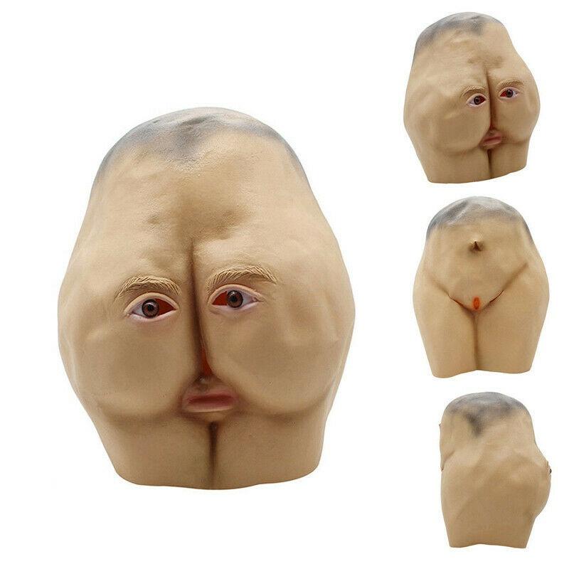 Lifelike Halloween Party Mask Featuring Eco-friendly Latex Butt Head Design