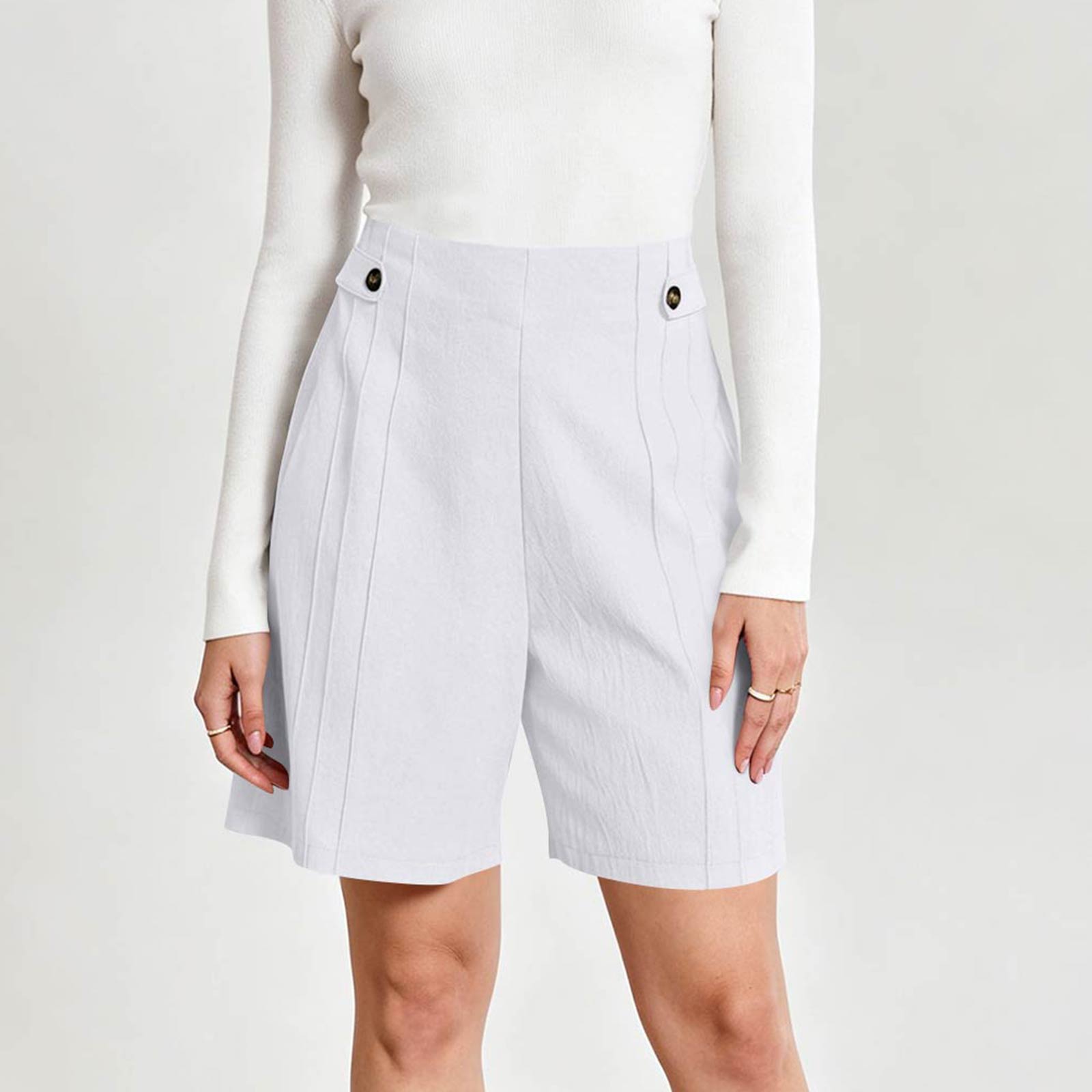 

Women s Cotton-Linen Casual Shorts (Cropped) XL