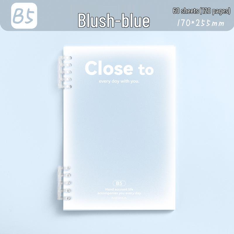 A5 Blush Coil Notebook: Detachable, Loose-leaf, Comfortable Grip, Ideal for Elementary Students' Diaries and Notes with Horizontal Lines.