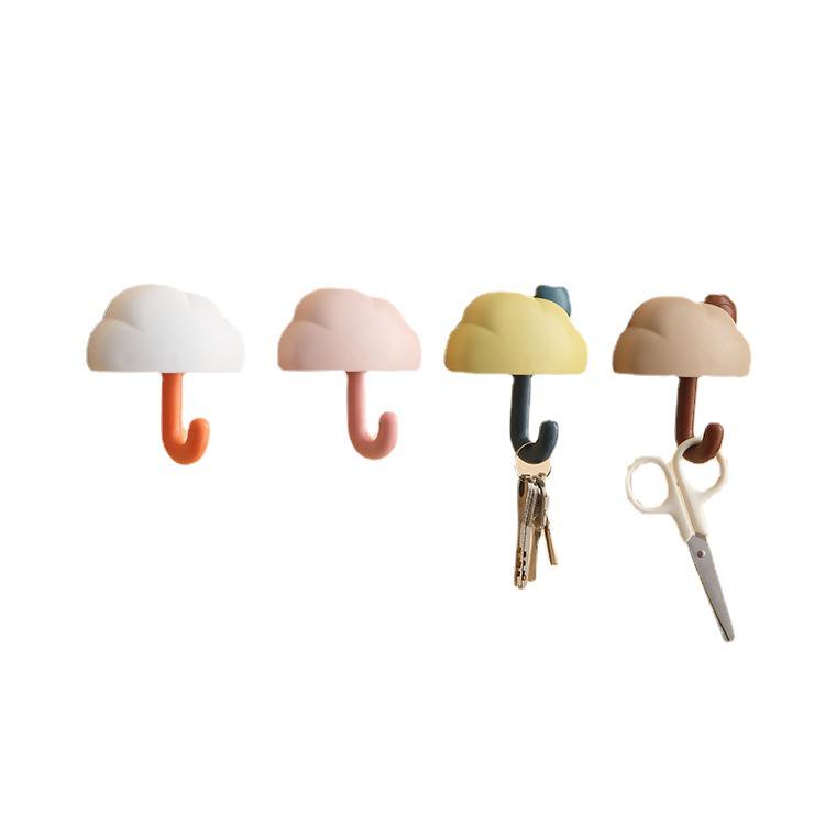 Yellow Cloud Adhesive Wall Hook: Cute, Creative, Seamless Design for Bathroom & Kitchen - No Drilling Needed