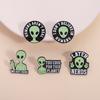 Cartoon Alien Creatures Enamel Pin Science Fictio Spaceship UFO Green Monster Brooches Lapel Badge Jewelry Gifts For Friends