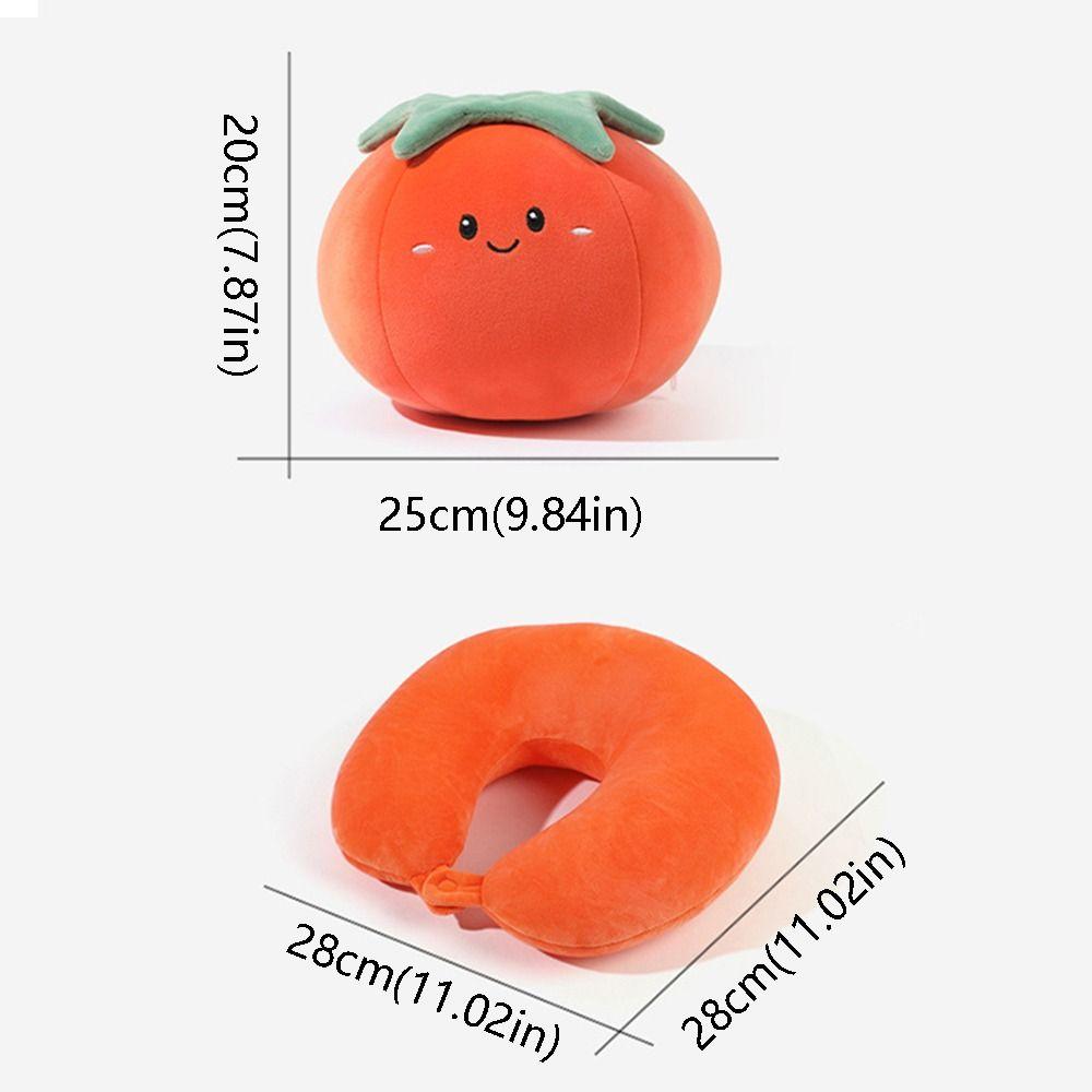 2 In 1 U-shaped Pillow Cartoon Soft Cute Fruit Neck Pillow Breathable Ergonomic Fruits Deformation Pillow Outdoor Activities