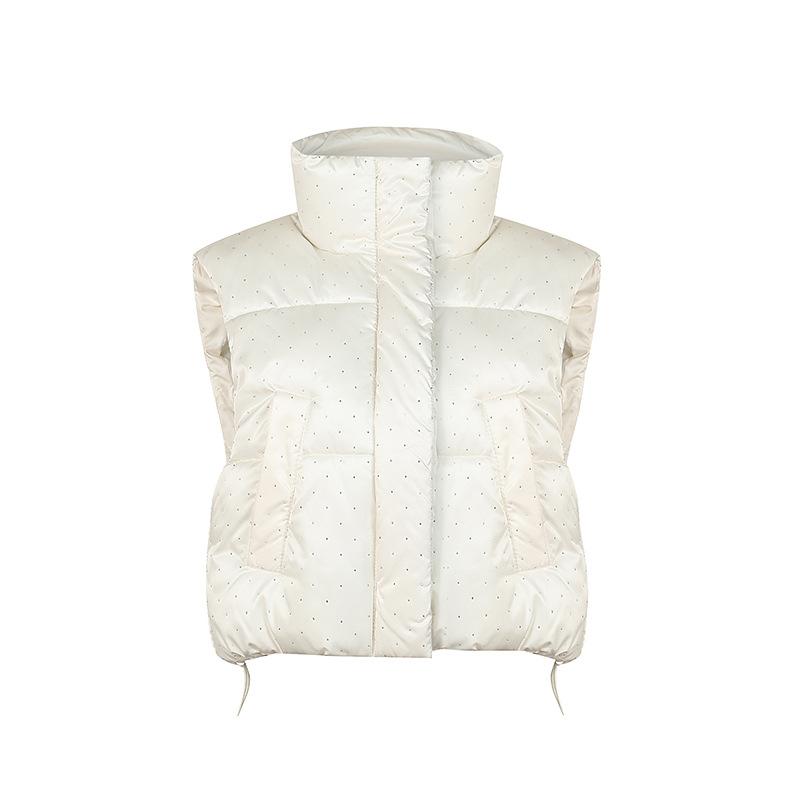 Internet celebrities winter new niche models gypsy rhinestones hot diamonds dark babes cotton-padded vest vest vest