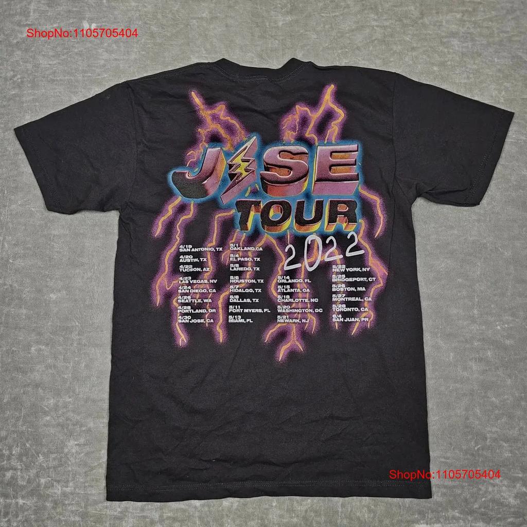 J Balvin Jose Tour T-Shirt Unisex Größe L Schwarz 2022 Konzert Blitz Vintage Bequem Unisex