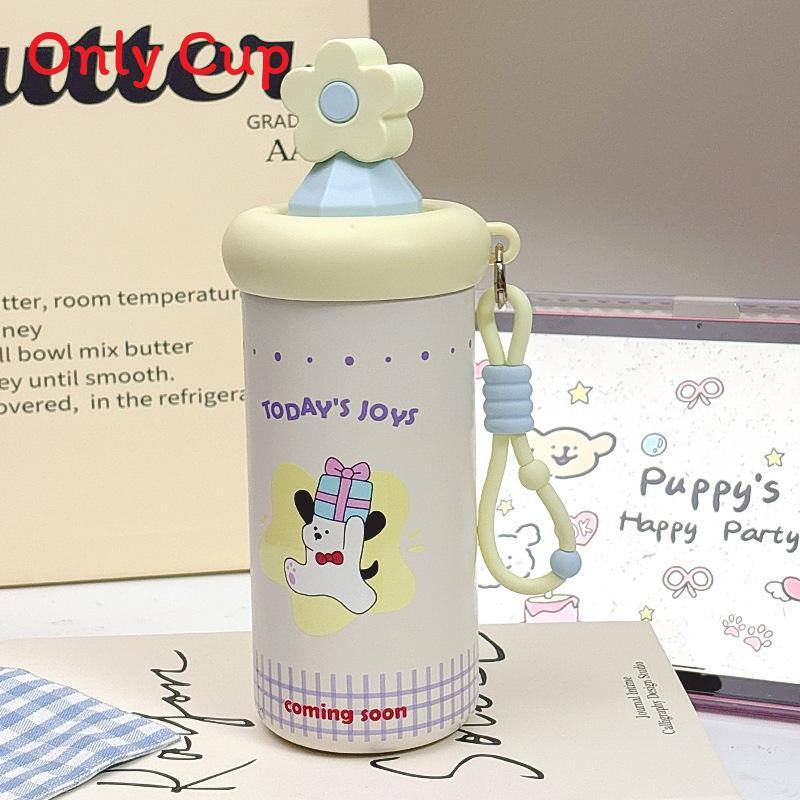 Cute Cat Theme 600ml Stainless Steel Insulated Travel Mug With Straw For Kids And Adults