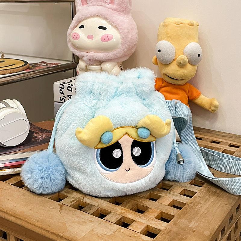 Powerpuff Girls The Bubbles Plush Drawstring Crossbody Bag For Use Daily