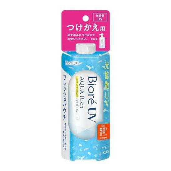 Bioré UV Aqua Rich Light Up Essence Fresh Pouch 120g Refill Sunscreen SPF50