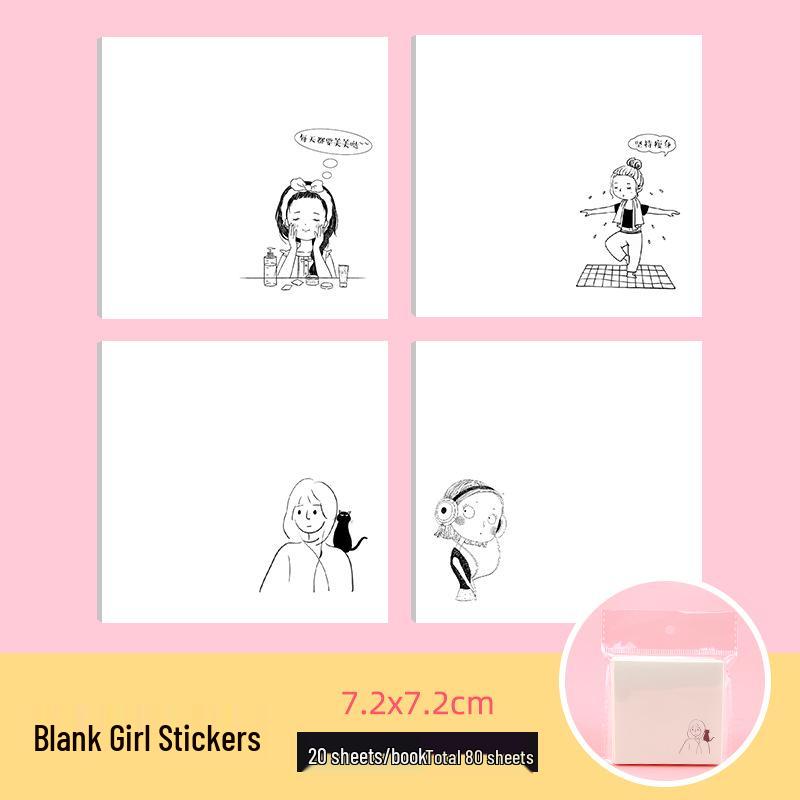Korean Creative Girl Lined Sticky Notes - Office Reminder Memo Pad