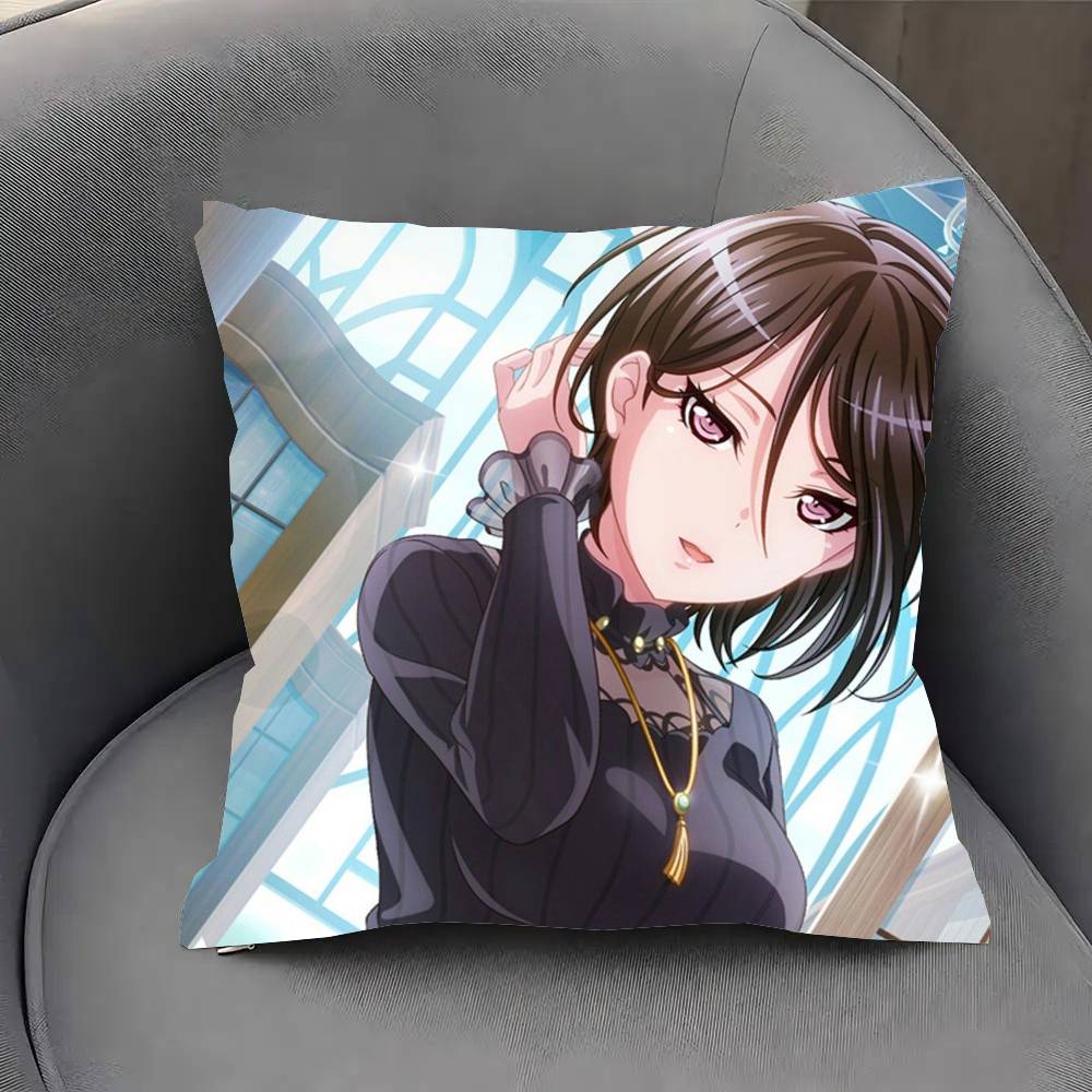 Yashio Rui Anime BanG D-Dream Pillow Case Fashion Square Pillowcase Bedroom Sofa Room Ins Decoration Leisure