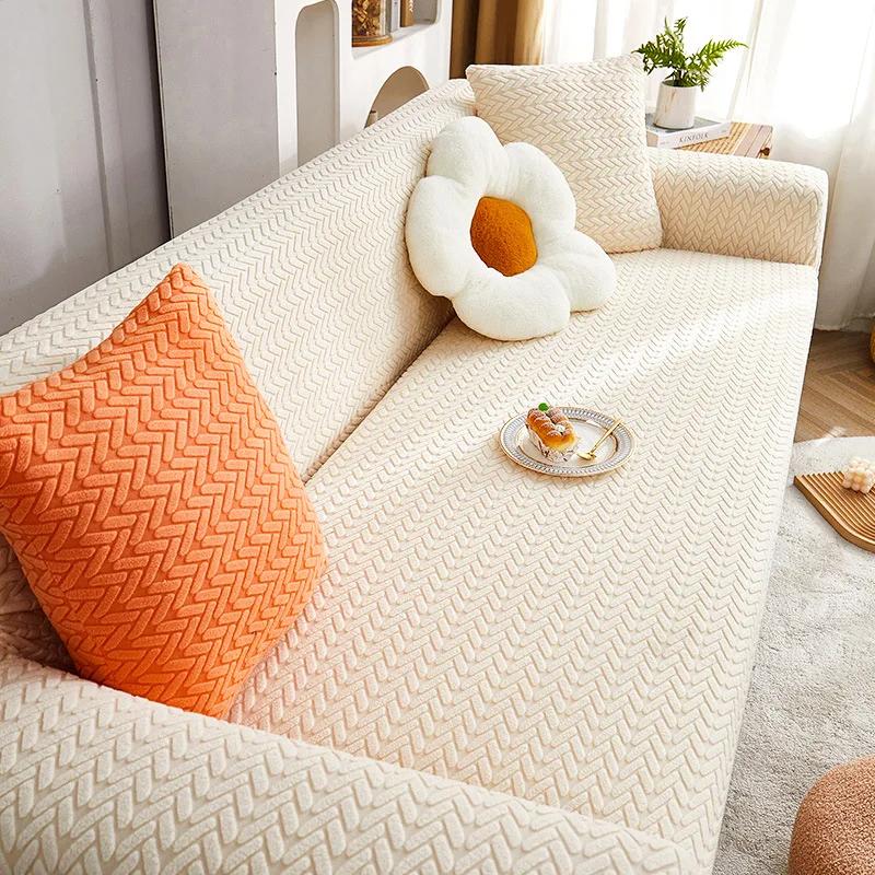 Stretch Jacquard Velvet Sofa Cover All-inclusive Universal Cover Universal Dustproof Anti-cat Scratch Sofa Cover