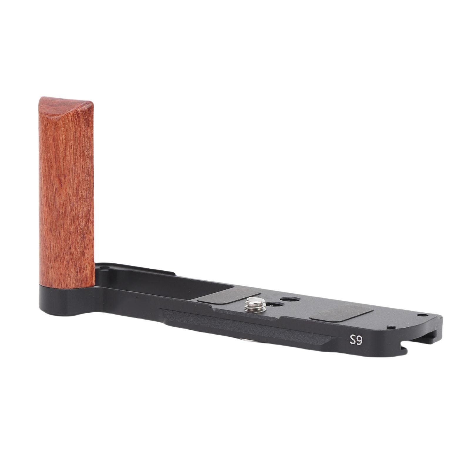 

L Shape Grip Fit for Lumix S9 Camera Wood Aluminum Alloy L Shape Handgrip with QR Plate 1 4 Inch Screw Hole Black чёрный