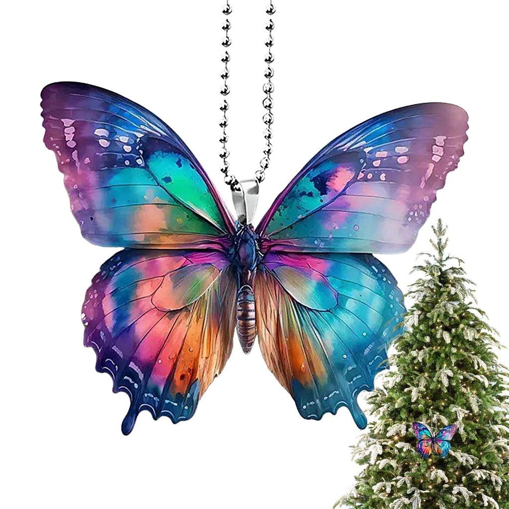 Butterfly Car Pendant | Photography Creative Colorful Acrylic Butterfly Car Accessories - Car Mirror