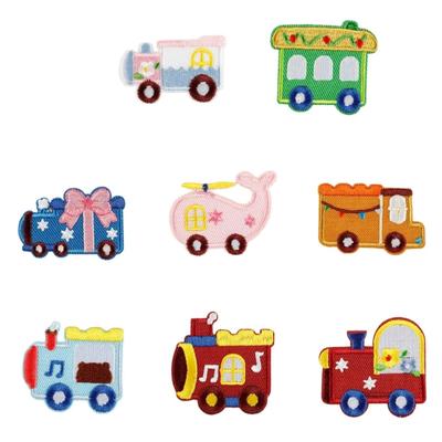 8Pcs Cartoon Car Embroidery Applique Iron On Fabric Patches For Kids Clothing Jeans Backpacks Bag Hat Sewing Accessories