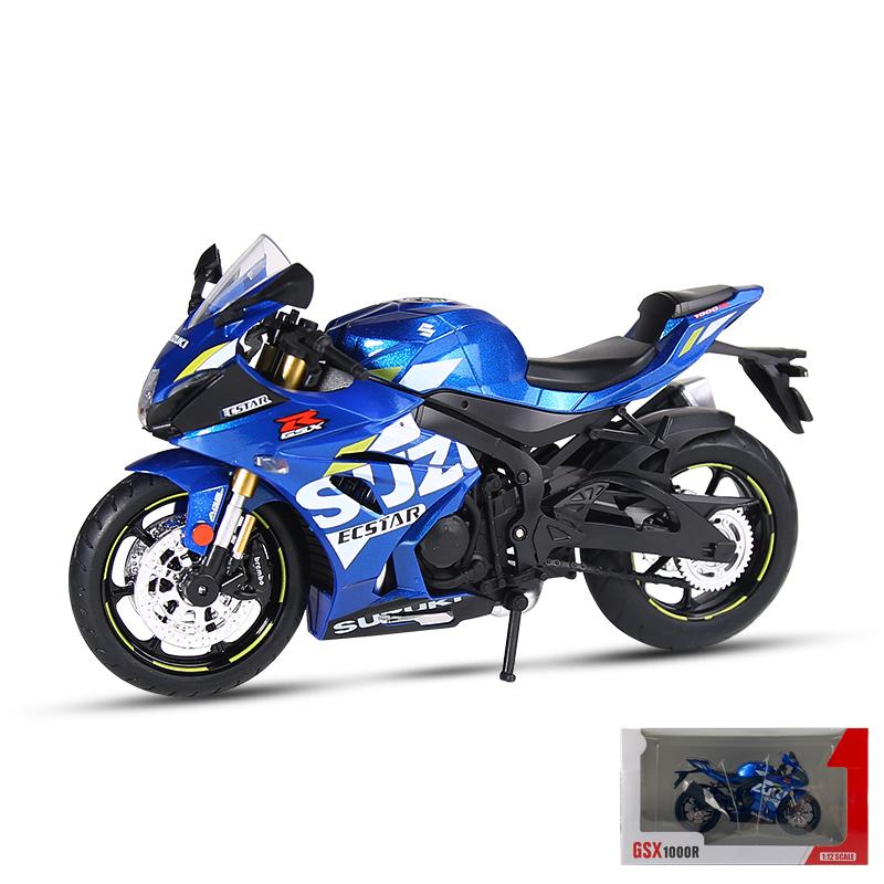 1:12 Suzuki GSX1000R High performance motorcycle Alloy Metal Diecast Model Car Sound & Light Rubber chain Collection Hobby Gifts