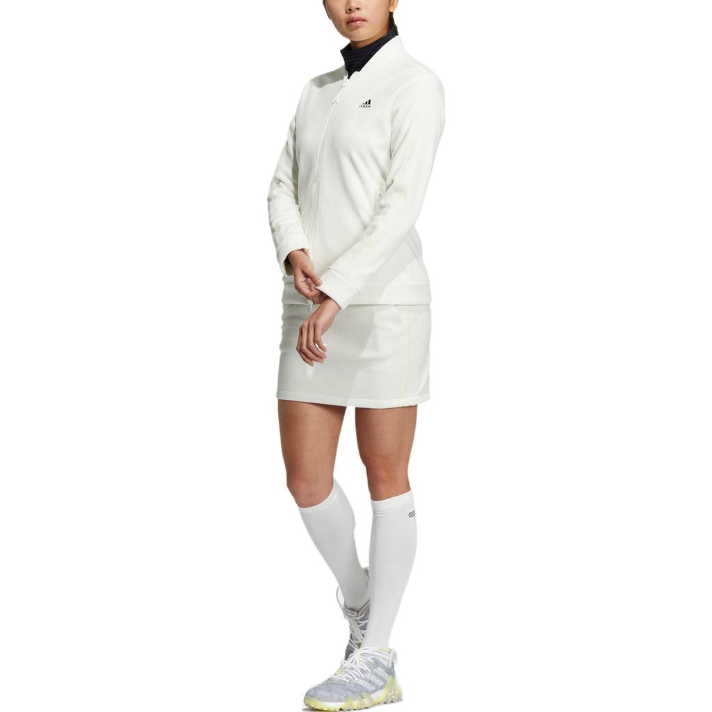 Adidas Jachetă Sport Golf Logo Culoare Solidă Set Fusta Slim Fit Jachetă Femei, Fusta Albă HG8273