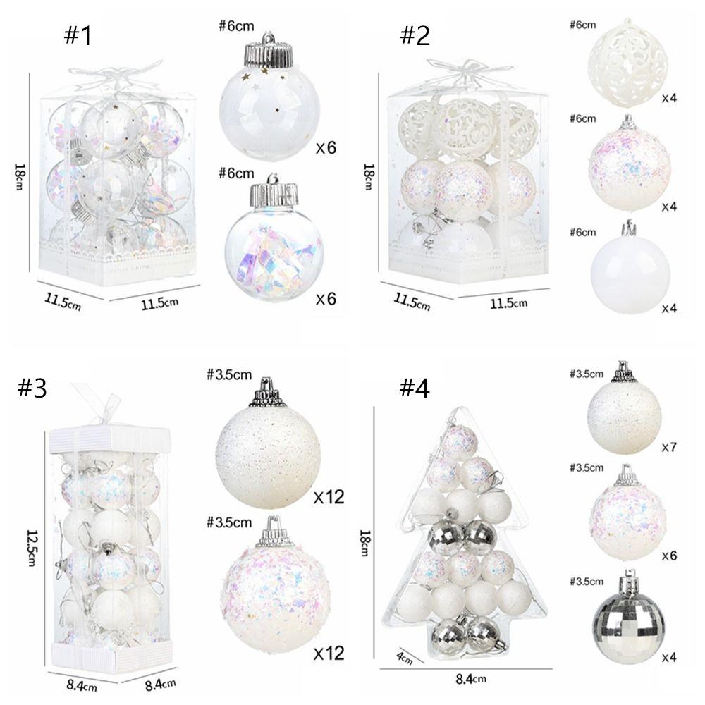 6cm/3.5cm Christmas Hanging Balls Plastic Christmas Tree Pendants  Hotel Office Decor