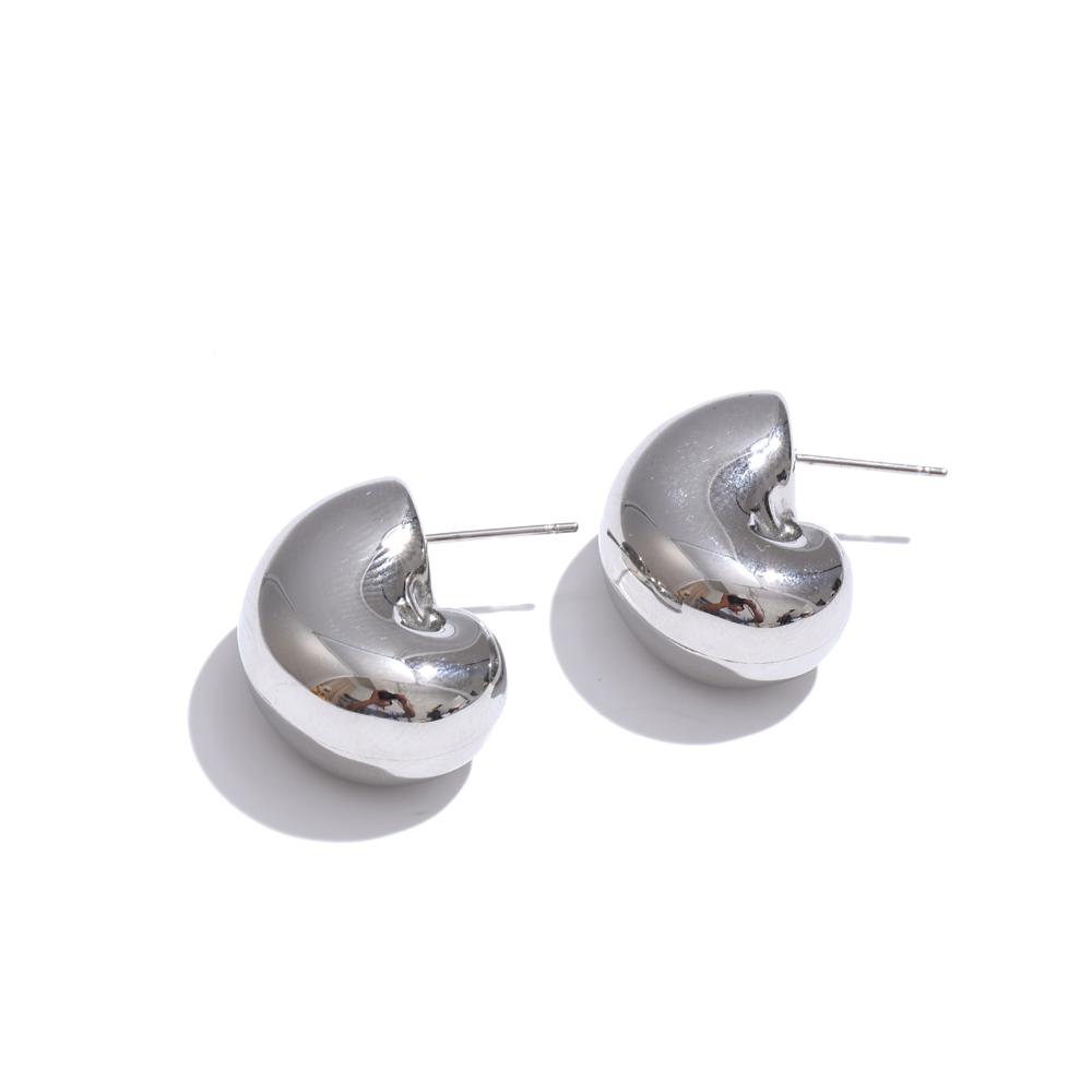 

Eetit Новые повседневные серьги из нержавеющей стали, полые, массивные, необычные, для женщин, текстурные, трендовые, универсальные украшения, рекомендуем 2025 серебряный