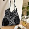 Hanfeng Summer Largecapacity Hand Carry Shoulder Bag Drawstring Shopping Bag Fresh Floral Tote Bag Underarm Bag