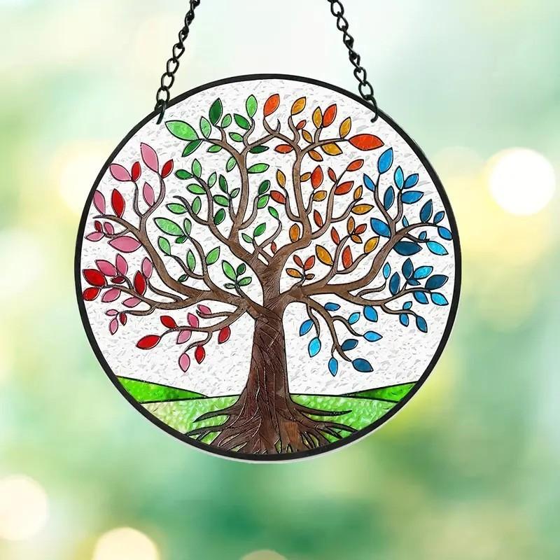 Tree 3d Of Life Dreamcatcher Halloween Acrylic Home Decoration Hanging Sign Door