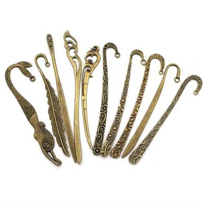10 Stück Bastelbedarf, gemischte Antik-Bronze-Lesezeichen-Anhänger, Anhänger zum Basteln, Schmuckherstellung, Zubehör für DIY-Halskette, Armband, M177