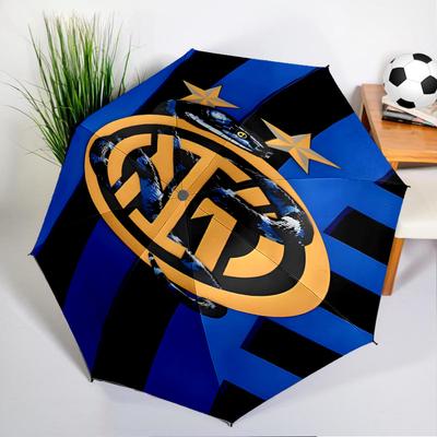 Inter FC Crest Printed Automatic Umbrella, 8-Frame for Travel, Camping, Casual Umbrella, Essential Gift for  for Family and Friends