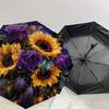 1pc Sunflowers Roses Pattern Umbrella  Automatic Opening and Closing Umbrella, High Quality Umbrella, Ideal Gift for Her 240