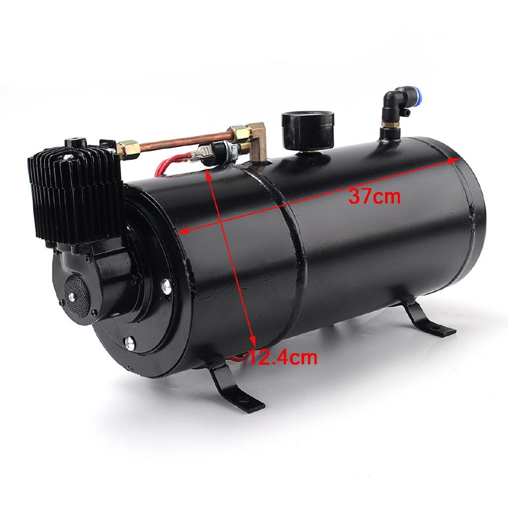 3L 150PSI Air Horn 150 BD Air Compressor and 4 Trumpet Chrome for Truck High Pressure Air