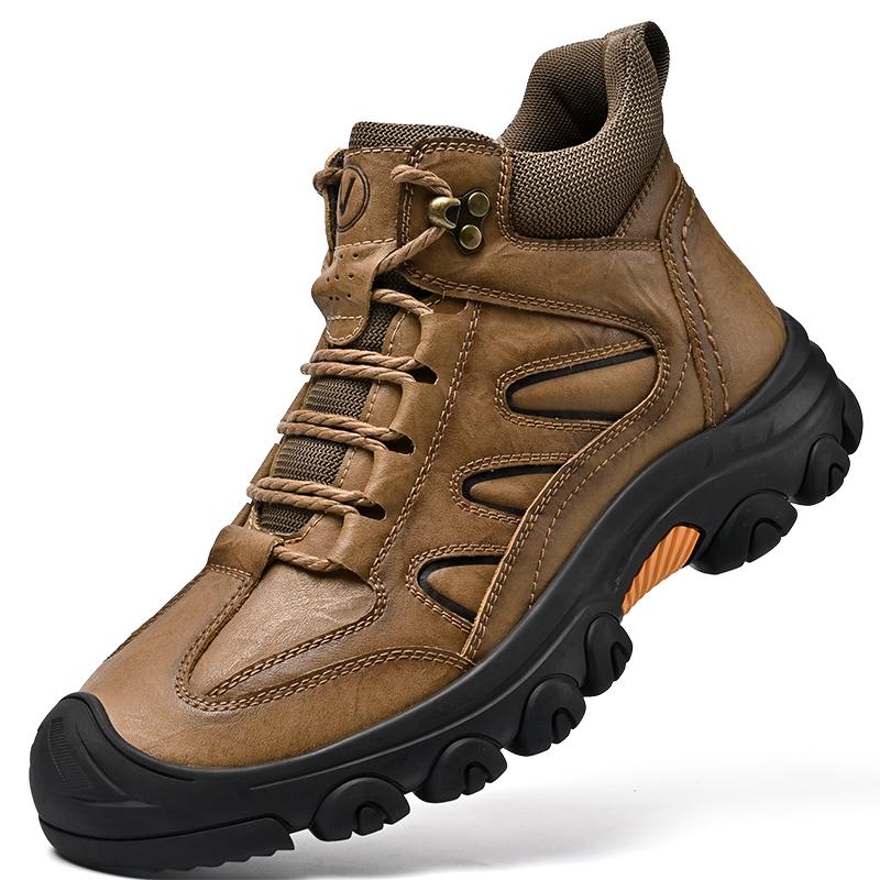 

Зимние мужские уличные ботинки из натуральной кожи, теплые ботильоны для мужчин, рабочие ботинки ручной работы, высокие повседневные походные ботинки 46