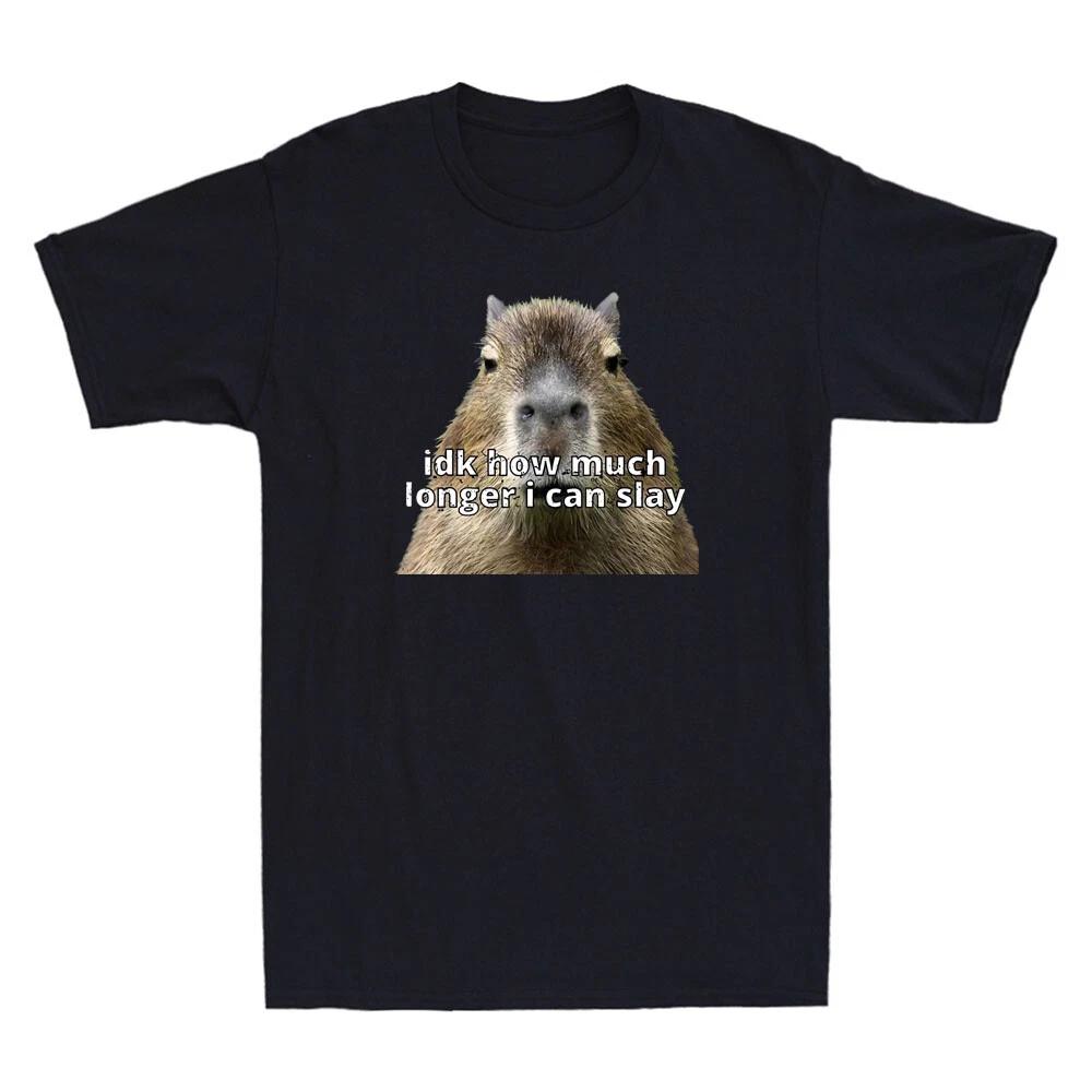 Idk How Much Longer I Can Slay Funny Capybara Dank Meme Vintage Men s T-Shirt XXL